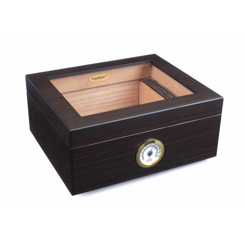 Хьюмидор Tom River на 40 сигар со стеклом, Эбеновое дерево (шт.)